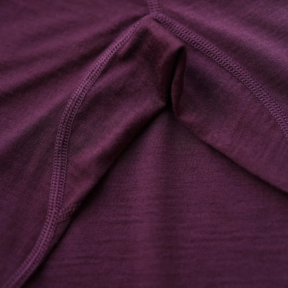 Mens Merino 180 Long Sleeve Crew (Wine)