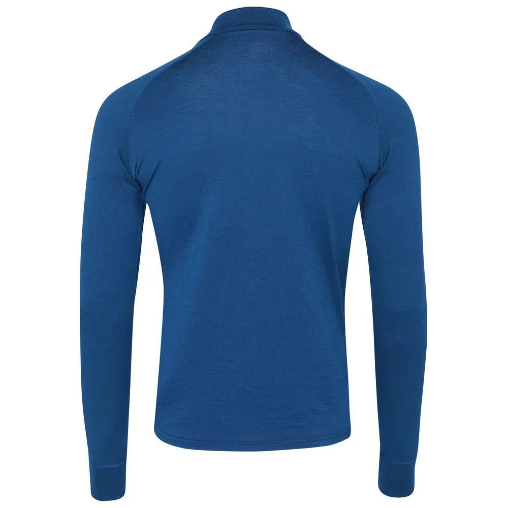 Mens Merino 200 Long Sleeve Zip Neck (Blue)