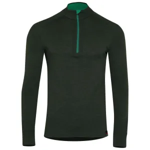 Mens Merino 200 Long Sleeve Zip Neck (Forest)