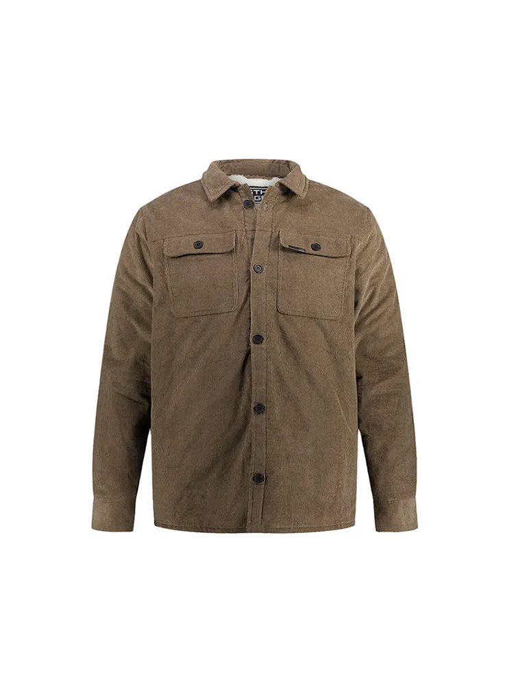 Men'S Solid Color Plush Coat
