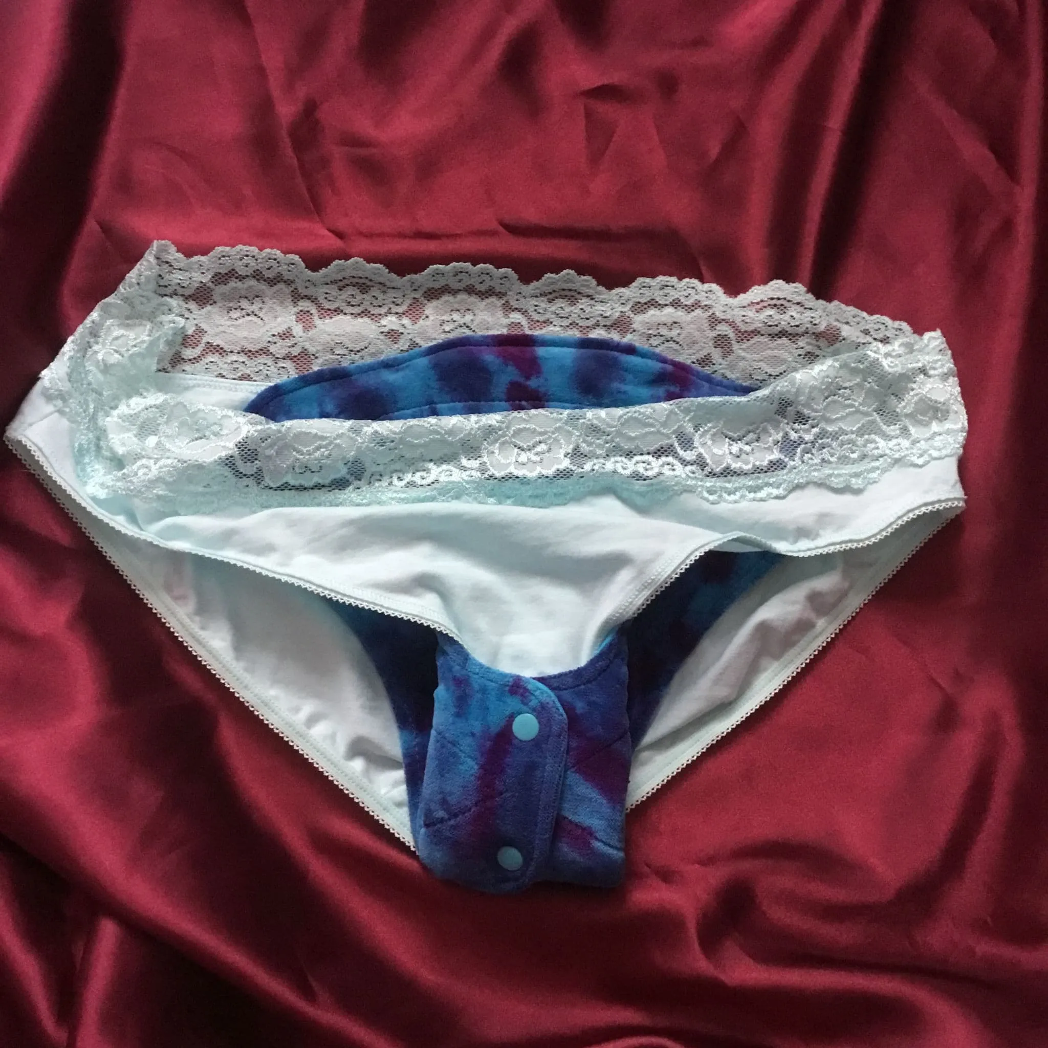 Moody Blue  Night pad Organic Cotton Reusable Period Pad Incontinence Pad