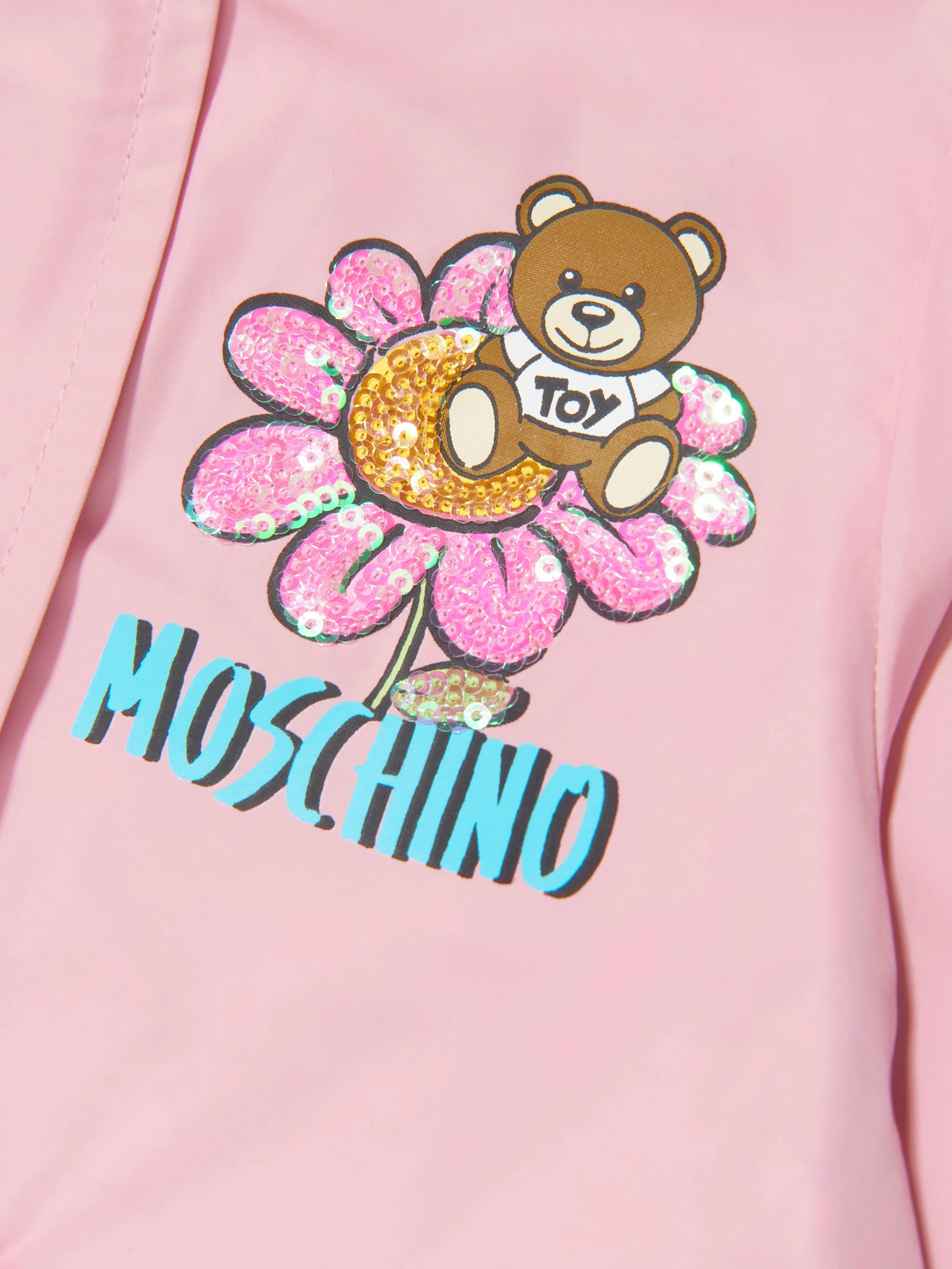 Moschino Baby Girls Bear Hooded Jacket in Pink