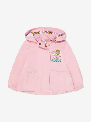 Moschino Baby Girls Bear Hooded Jacket in Pink