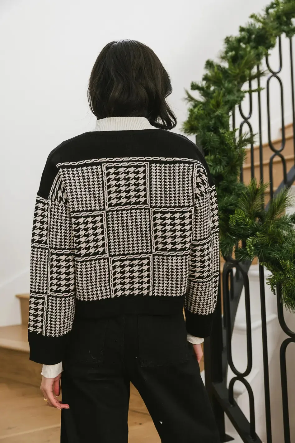 Piper Houndstooth Cardigan - FINAL SALE