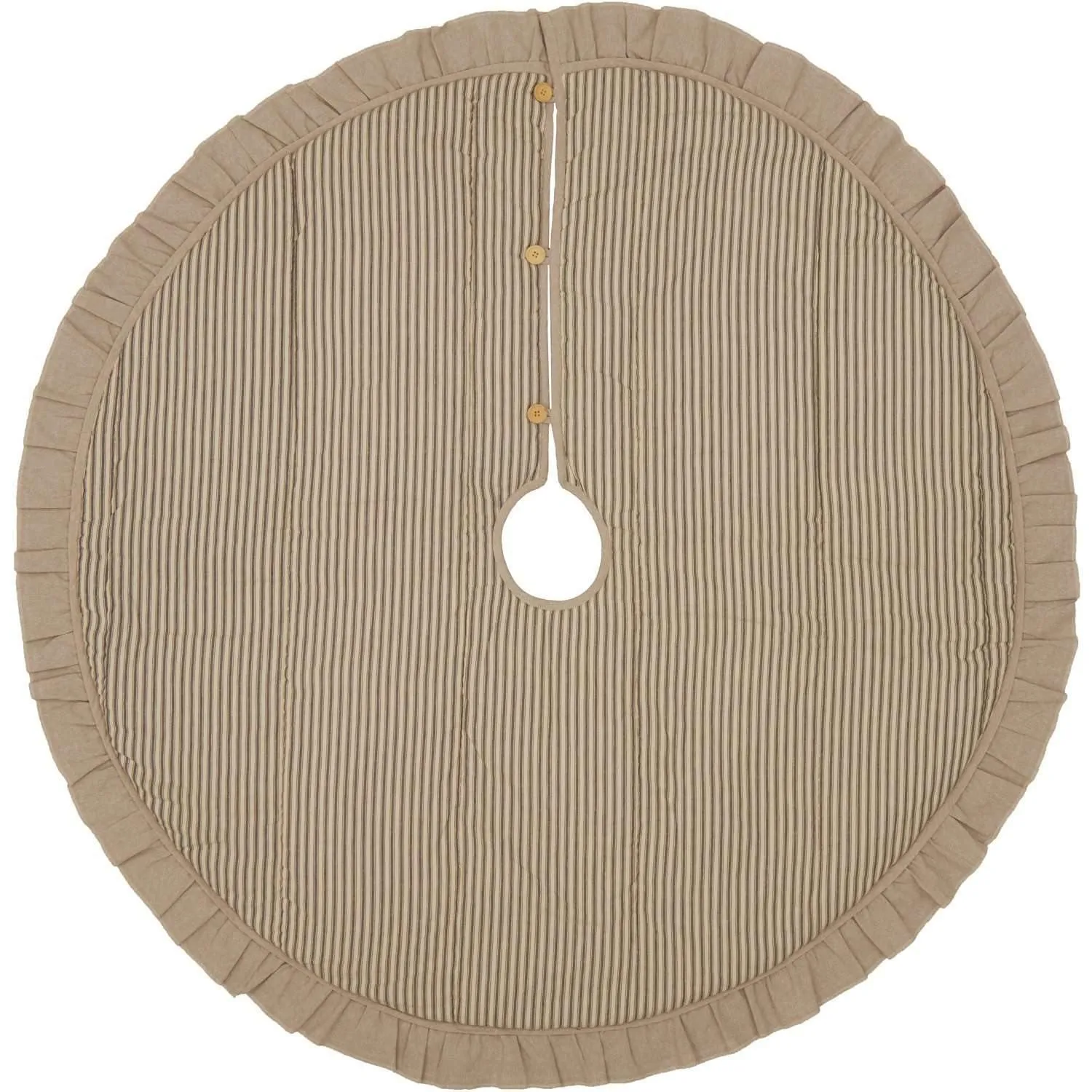 Sawyer Mill Charcoal Ticking Stripe Christmas Tree Skirt 55 VHC Brands