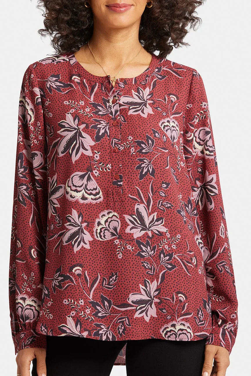Simone Blouse Flower Print | Rosa Blooms