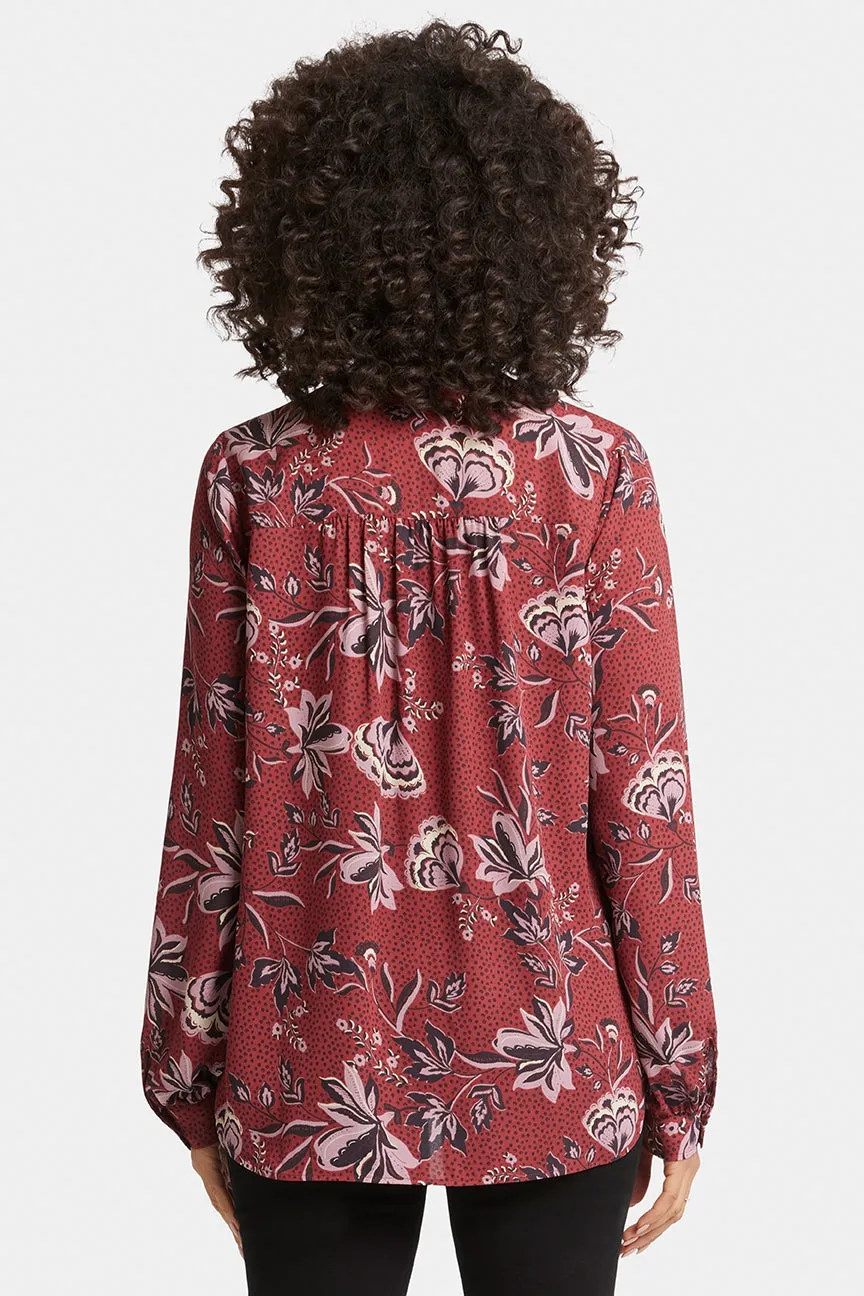 Simone Blouse Flower Print | Rosa Blooms
