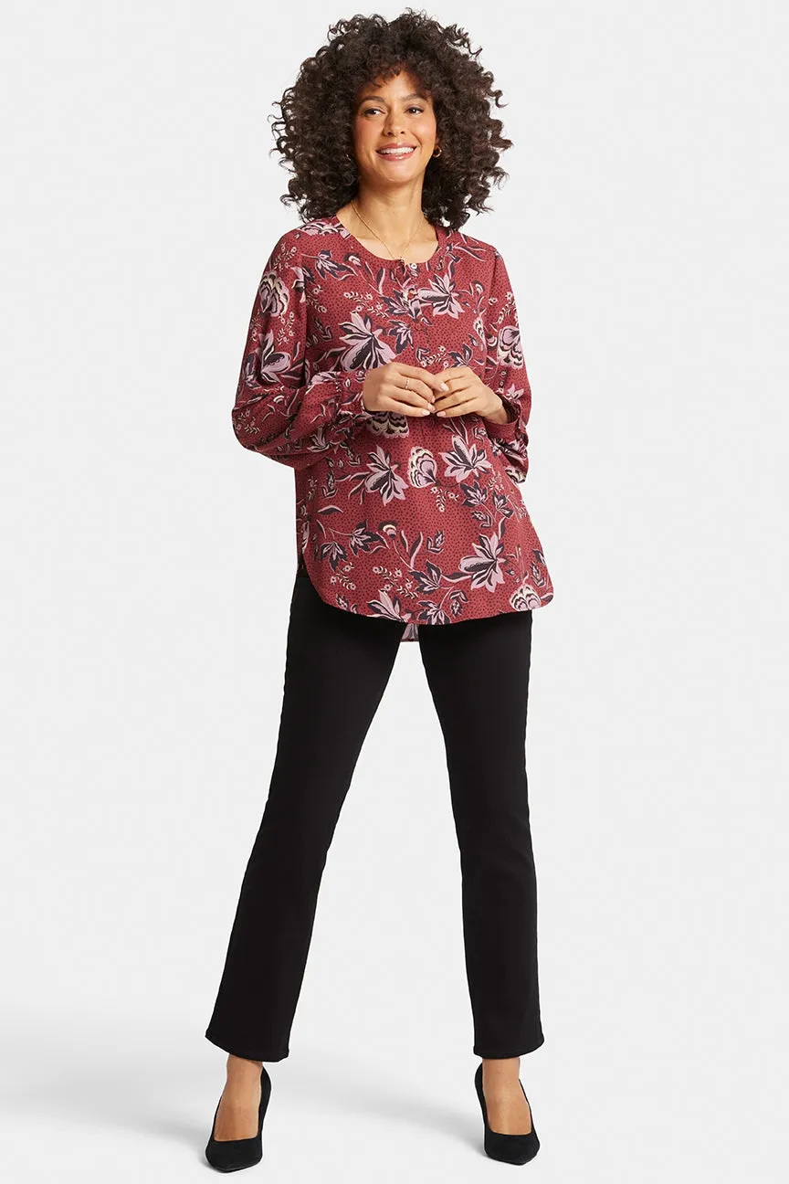 Simone Blouse Flower Print | Rosa Blooms