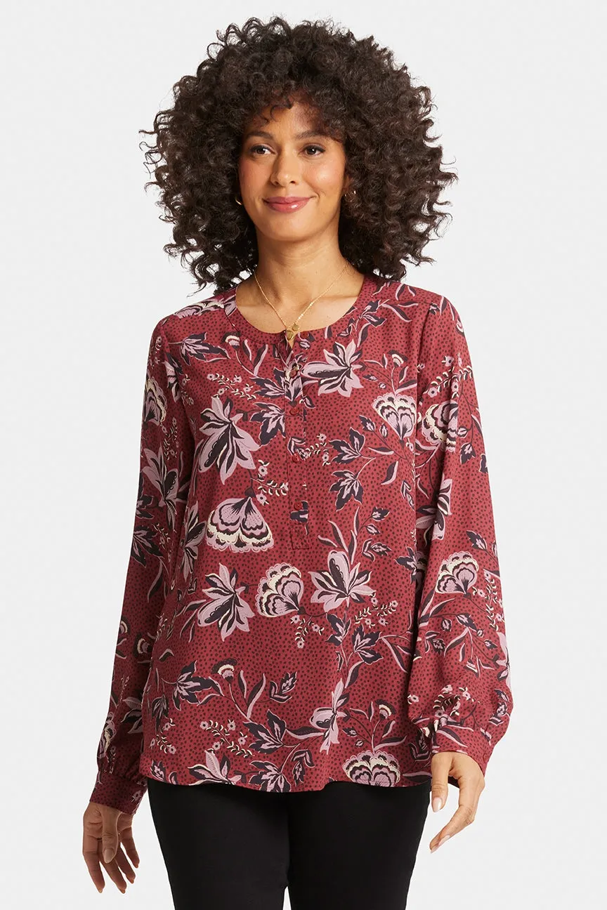 Simone Blouse Flower Print | Rosa Blooms