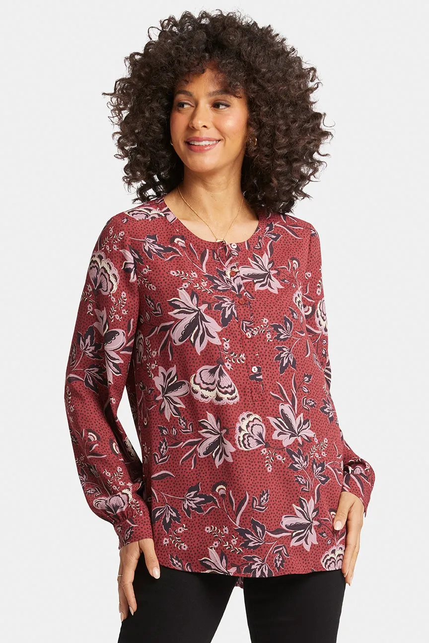 Simone Blouse Flower Print | Rosa Blooms
