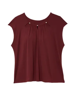 Teresa Scoop Neck Top | Burgundy