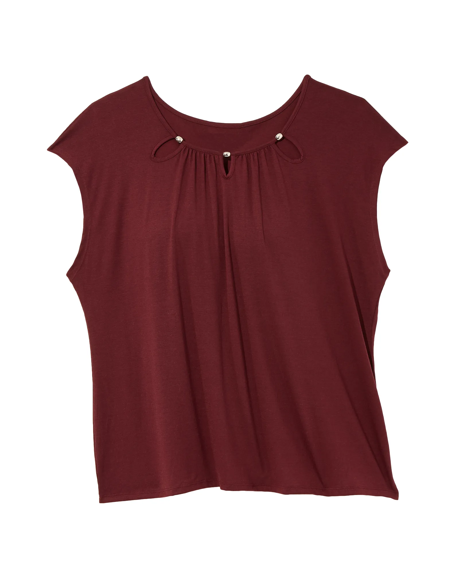 Teresa Scoop Neck Top | Burgundy