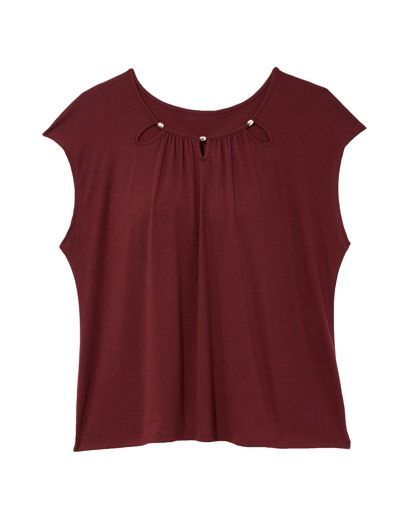 Teresa Scoop Neck Top | Burgundy