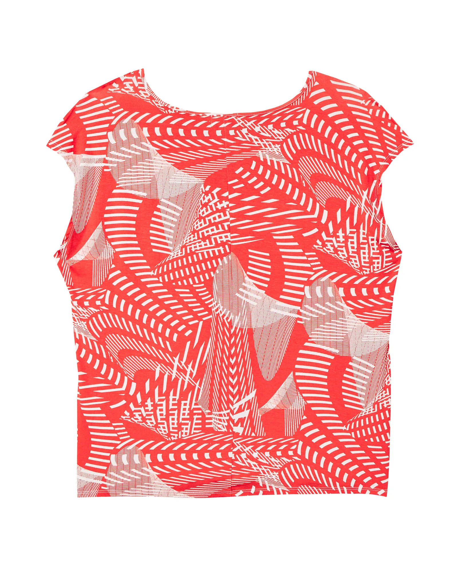 Teresa Scoop Neck Top | Orange / White