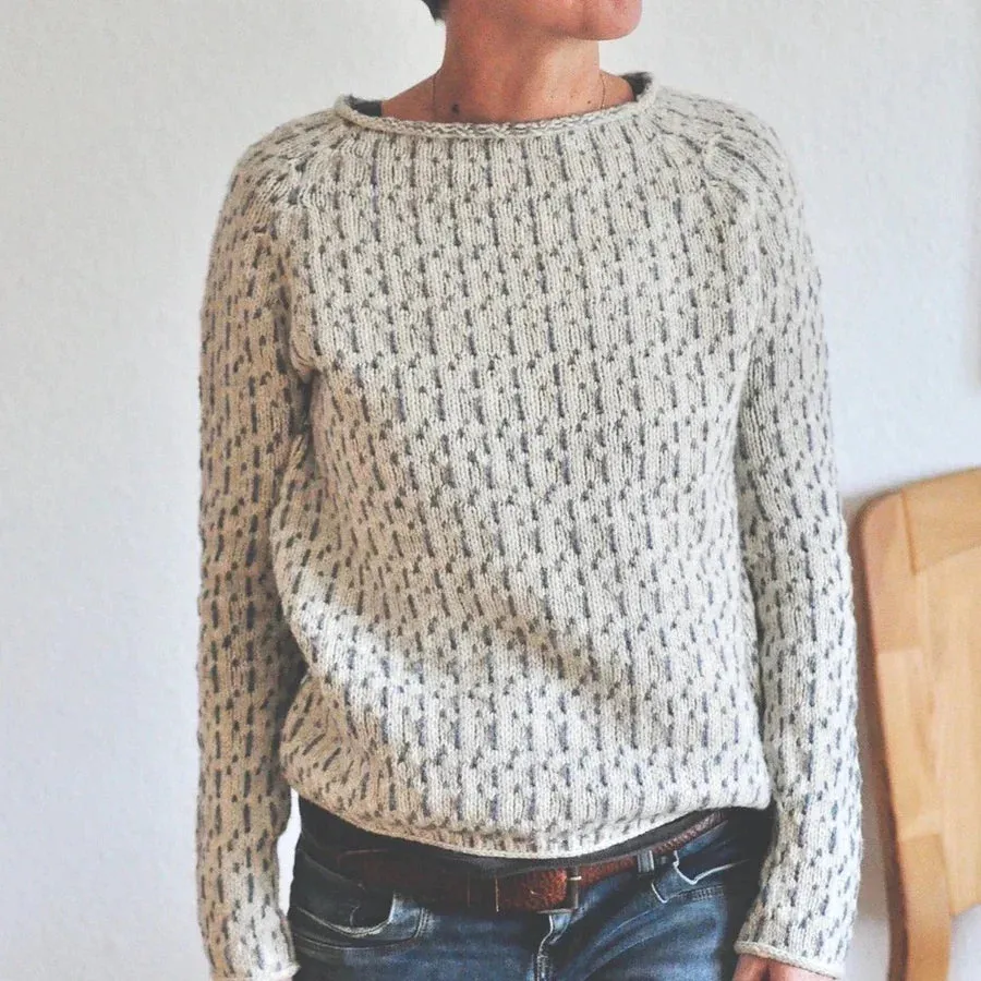 Women's Chic Grey Boat Neck Knitted Jumper | Ideal for Autumn/Winter